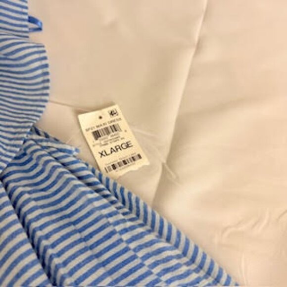 Style & Co. NWT Off-Shoulder Blue Stripe Ruffle Hem Maxi Dress – Size XL - Picture 9 of 9